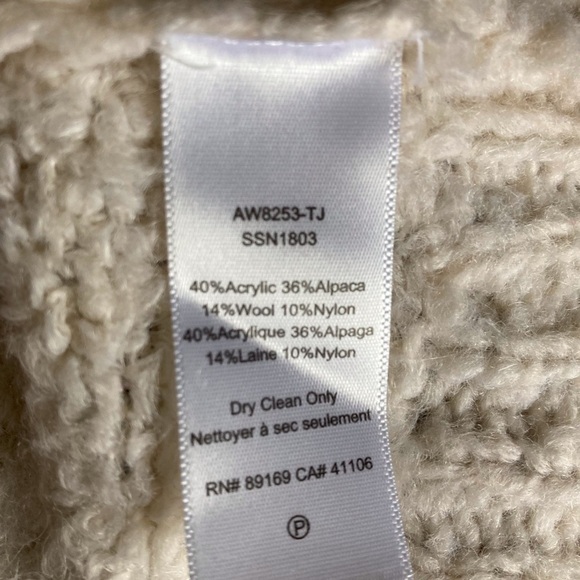 ATM Alpaca Wool Chenille Sweater Cream Destroyed Edge Grunge $395 - Picture 5 of 11